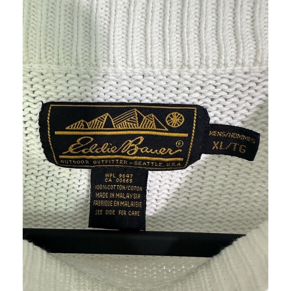 Vtg Eddie Bauer Crew Neck Sweater Men's XL Knit Heavyweight Fisherman Nautical - Picture 3 of 5